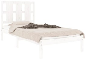 Estrutura de cama 100x200 cm pinho maciço branco