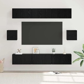 Conjunto de móvel de TV 8 pcs Carvalho preto 60 x 30 x 30 cm