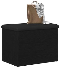 Banco de Armazenamento vidaXL Preto Carvalho 60x40x45 cm Madeira Reves