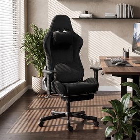 Cadeira Gaming, 73 x 70,5 x 137,5 cm, Massagem com Calor, Preta