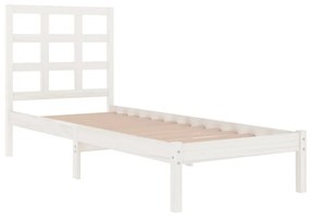 Estrutura de cama 90x200 cm madeira maciça branco