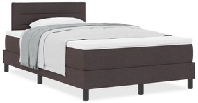 Box Spring Bed com Colchão Marrom Escuro 120x200 cm Tecido