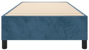 Estrutura de cama sem colchão 90x190 cm veludo azul-escuro