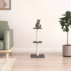vidaXL Árvore p/ gatos c/ postes arranhadores sisal 73 cm cinza-escuro