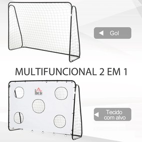 Baliza de Futebol para Crianças com Lona de Precisão e Ponteria para Treino e Aperfeiçoamento 240x88x174 cm Branco