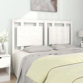 Cabeceira de cama 140,5x4x100 cm madeira de pinho maciça branco