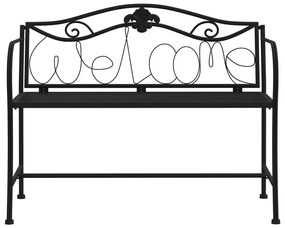 Banco de jardim de 2 lugares 104 cm aço preto
