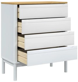 Cómoda FLORO madeira de pinho maciça branco
