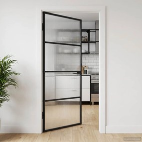 vidaXL Porta para Casa 102 x 201,5 x 3,5 cm Alumínio e Vidro Temperado