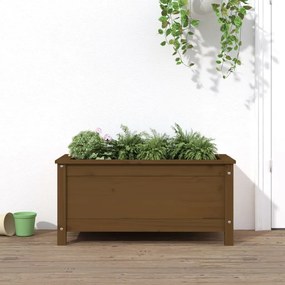 vidaXL Vaso/floreira de jardim 82,5x40x39 cm pinho maciço castanho-mel