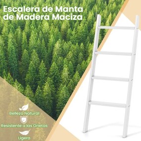 Suporte toalhas em forma escada de 4 níveis  50 × 7,5 × 137 cm Branco