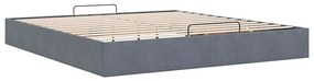 Estrutura de cama otomana sem colchão 200x200cm cinzento escuro