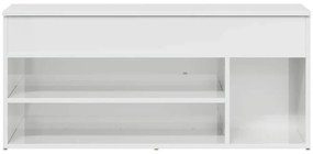 Banco sapateira 102x30,5x45 cm branco brilhante