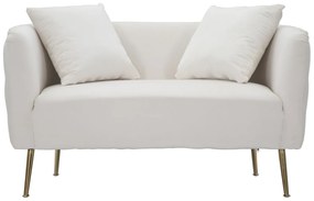 SOFÁ BUCAREST 127X74X73 CM CREME E DOURADO