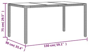 5 pcs conjunto jantar jardim c/ almofadões vime PE/acácia preto