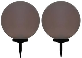 vidaXL Candeeiro solar de exterior LED 2 pcs esférico 50 cm RGB
