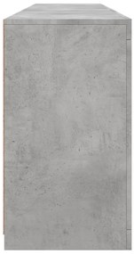 Aparador com luzes LED 181,5x37x67 cm cinzento cimento