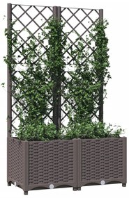 Vaso/floreira jardim c/ treliça 80x40x136 cm PP castanho