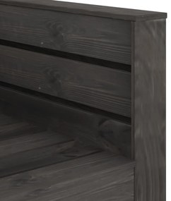 2 pcs conjunto lounge jardim em paletes pinho impregnado cinza