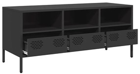 Móvel de TV 101,5x39x43,5 cm aço laminado a frio preto