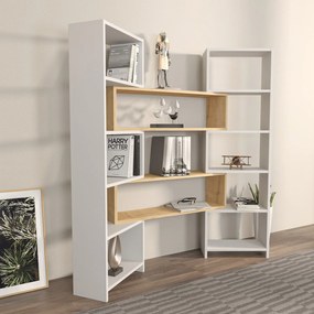 Estante Poyraz – Branco Carvalho – 163,5x150x22 cm