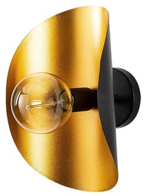 Candeeiro de Parede Sivani – Preto e Dourado – 17 x 13 cm