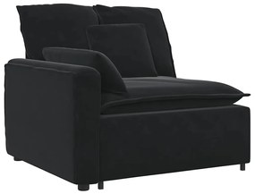 Sofá modular com almofadas preto