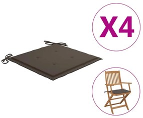 Almofadões p/ cadeiras jardim 4 pcs oxford cinza-acastanhado