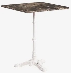 Mesa De Bar Quadrada Em Pedra Natural Azteca 70 X 70 Cm & Mármore Castanho Emperador - Branco Glacial - Sklum