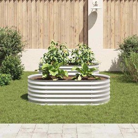 Canteiro elevado de jardim aço galvanizado 160x80x44cm prateado