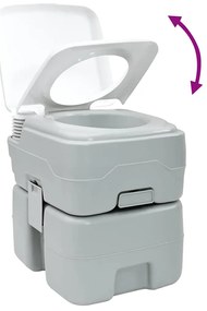 Vaso Sanitário Portátil vidaXL Cinza e Branco Plástico 20 L