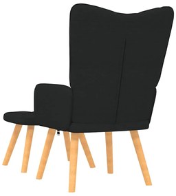 Cadeira de descanso com banco tecido preto