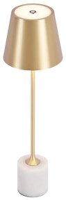 Candeeiro de mesa moderno dourado 37cm incl. LED regulável IP54 recarregável - Topi Moderno