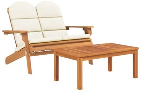 3 pcs conjunto lounge de jardim Adirondack acácia maciça