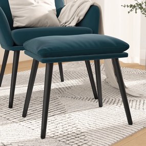 vidaXL Apoio de pés 45x29,5x35 cm veludo azul