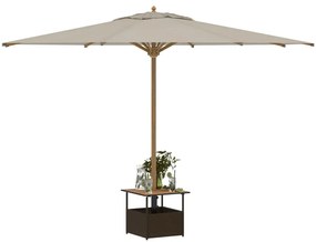 Mesa jardim c/orifício guarda-sol 55x55x46,5cm vime PE castanho