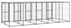 Canil de exterior com telhado 12,1 m² aço