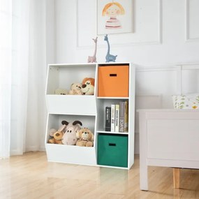 Armário de brinquedos infantil organizador de brinquedos 3 cubos e 2 caixas abertas para sala infantil 76 x 28 x 94 cm Branco