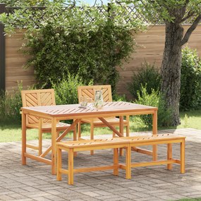 vidaXL Conjunto de Jantar de Jardim 4 Peças Madeira Maciça de Acácia
