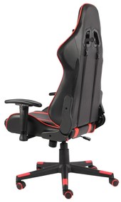 Cadeira de gaming giratória PVC vermelho