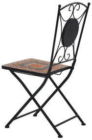 3 pcs conjunto bistro mosaico azulejos cerâmica laranja/cinza