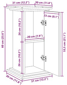 Suporte expositor c/ arrumação deriv. madeira cinzento cimento