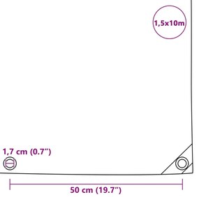 Lona 650 g/m² 1,5x10 m preto