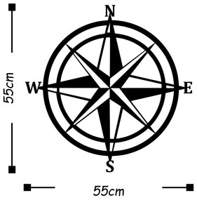 Acessório Decorativo de Parede Metal-407 – Preto – 55 x 55 cm