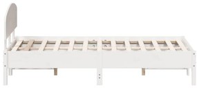 Cama sem colchão 120x200 cm madeira de pinho maciça branco