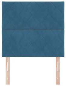 Cabeceira vidaXL Design Bloco de Diamante Azul Escuro 100 cm Veludo