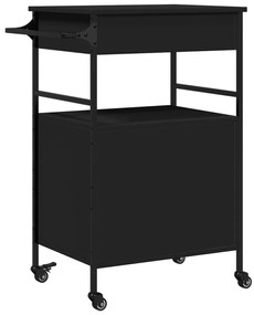 Carrinho de cozinha 56x43x89,5 cm derivados de madeira preto