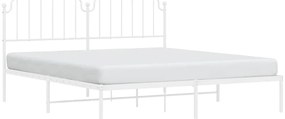 Estrutura de cama com cabeceira 183x213 cm metal branco