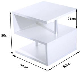 Mesa Auxiliar Madeira Branco 50 x 50 x 50 cm