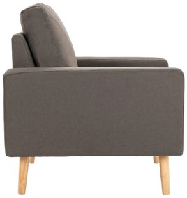 Poltrona em tecido cinzento-acastanhado